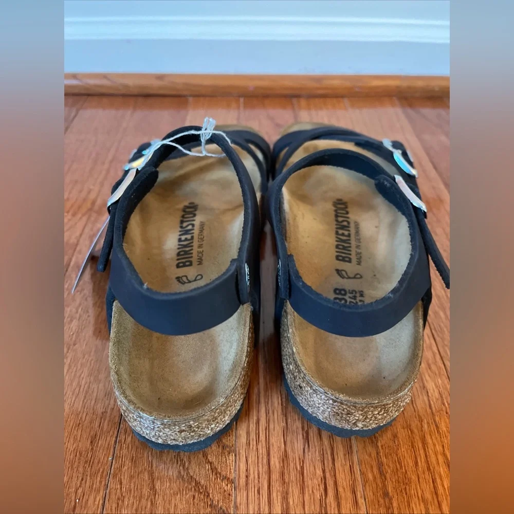 Birkenstock Women's Sz EUR 38 US W 7-7.5 Black Kumba Oiled Leather Sandals - Picture 3 of 8